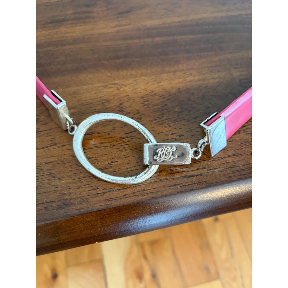 Lauren Ralph Lauren‎ Women's Pink Italian Leather Belt Vtg Size L/XL